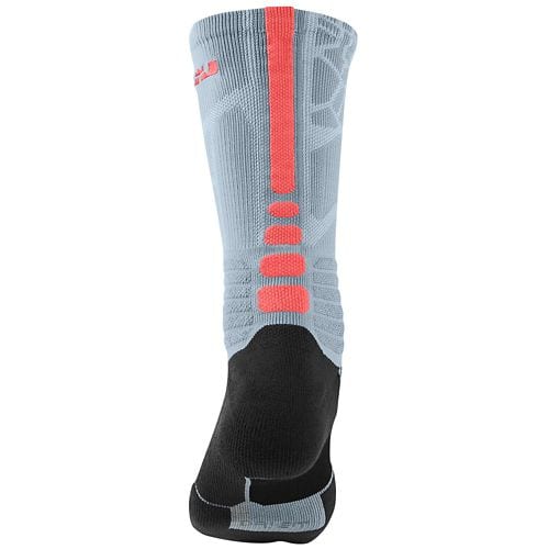 Nike Lebron Hyper Elite Basketball Crew Socks (Dove Grey/Hot Lava) - Image 3