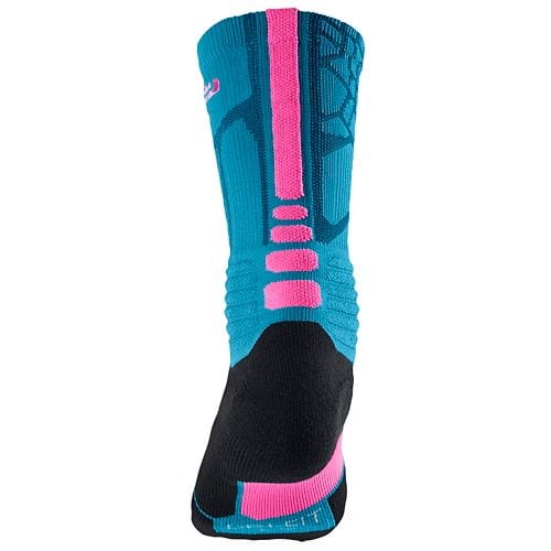 Nike Lebron Hyper Elite Basketball Crew Socks(Light Blue Laquer/Pink Pow) - Image 3