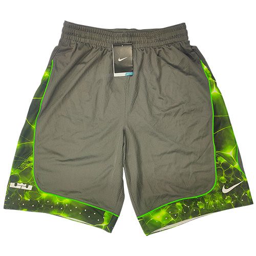 NIKE LEBRON HELIX ELITE SHORTS GRAY GREEN - Image 3